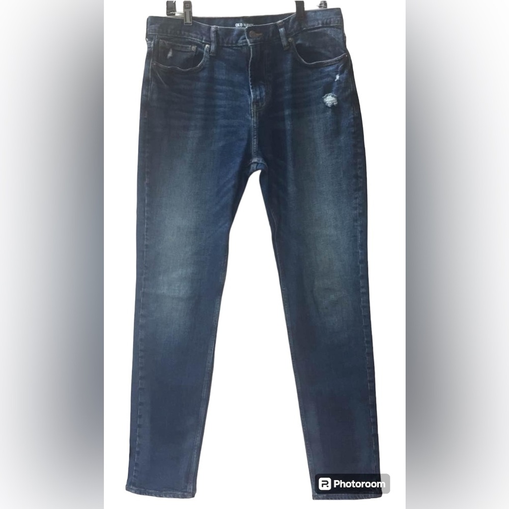 Men’s Old Navy Distressed Straight Leg Jeans Size 34/34 - Picture 3 of 3